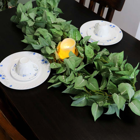 Greenery hanging garland with faux leaves for events