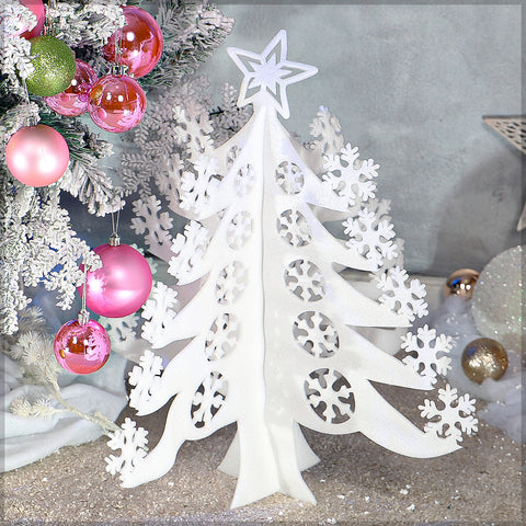 Decorative Table Top White Christmas Tree