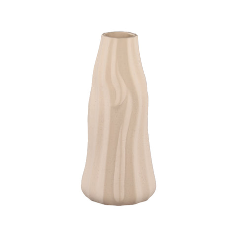 Elegant edged cream ceramic vase for modern decor