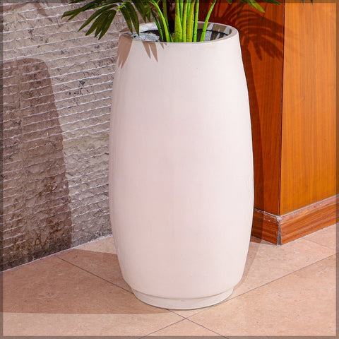 Large white concrete planters