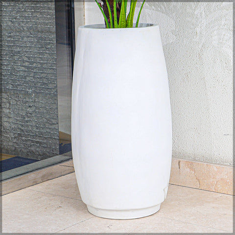 White cement planters