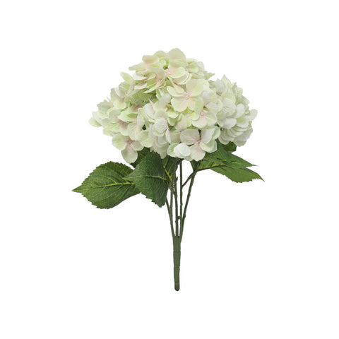 White & Green Artificial Silk Hydrangea