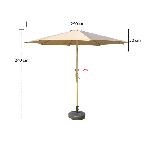 Outdoor Garden Umbrella with Base