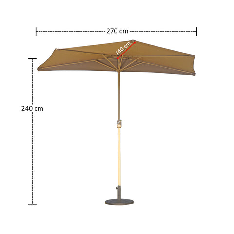 Outdoor Wall Half Umbrella without Base