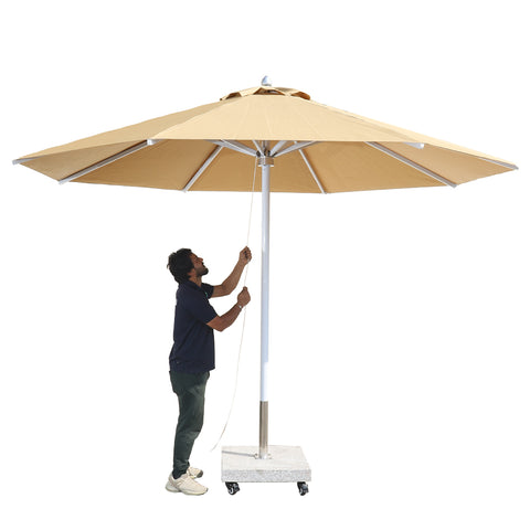 Outdoor Round Umbrella with Marble Base