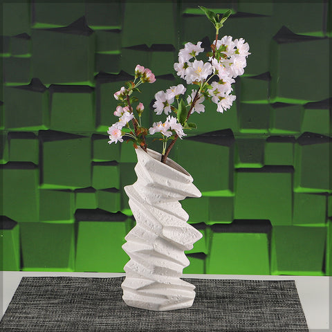 Unique designer white vase for contemporary spaces