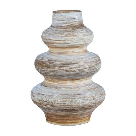 Rustic white and brown ceramic vase for modern home styling