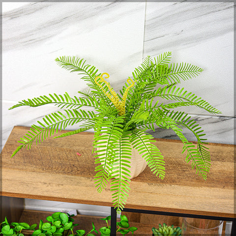 Faux tropical fern with UV protection for outdoor decor