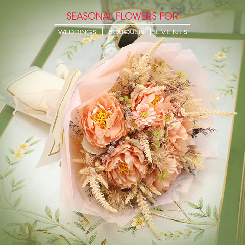 Beautiful Bridal Wedding Flowers Bouquet Peach