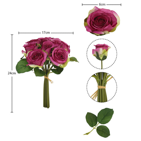 2 Bundle Artificial Silk Rose Flowers