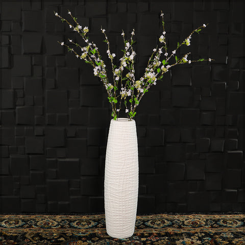 White Tall Floor Vase