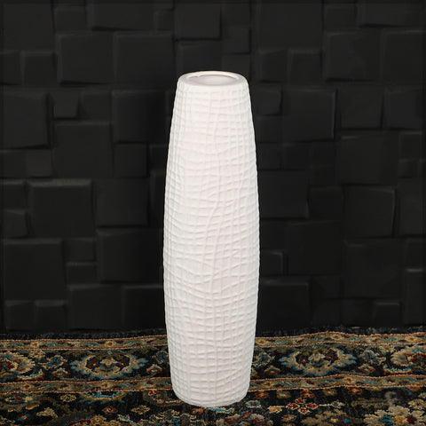 White Tall Floor Vase