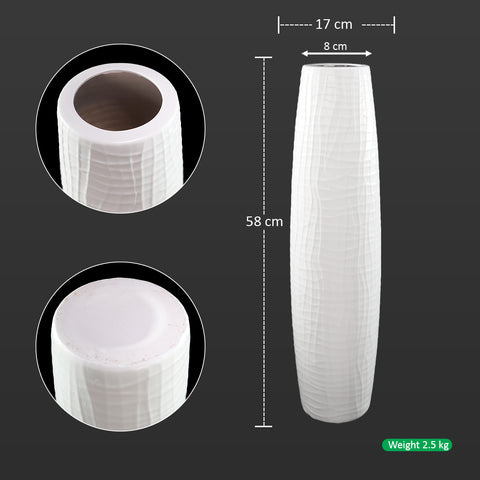 White Tall Floor Vase