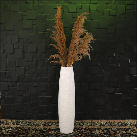 White Tall Floor Vase