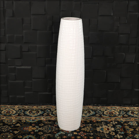 White Tall Floor Vase