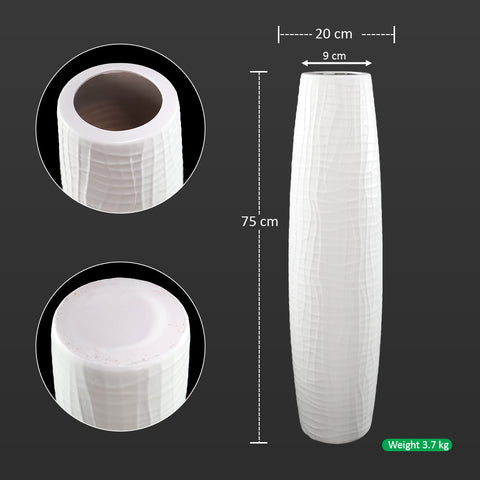 White Tall Floor Vase