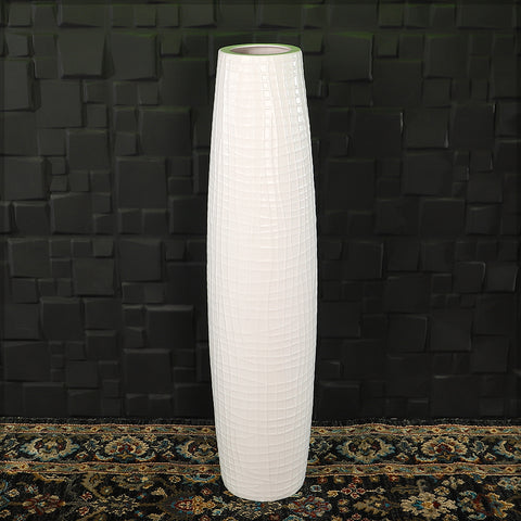 White Tall Floor Vase