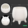 Footed ceramic planter with white finish