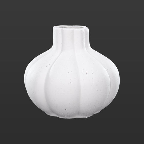 Garlic shaped white ceramic vase for modern decor