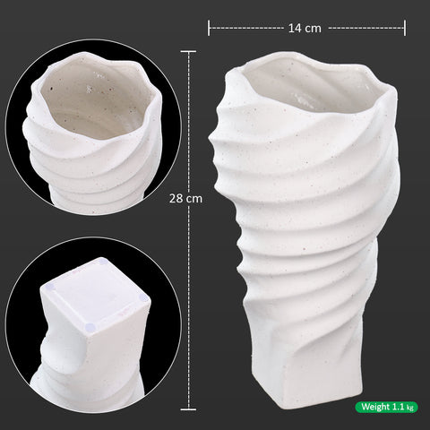 Twisted ceramic vase with artistic shape