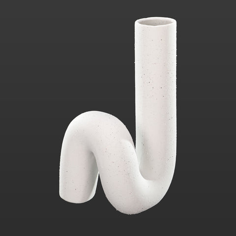 Modern twisted shape white ceramic vase