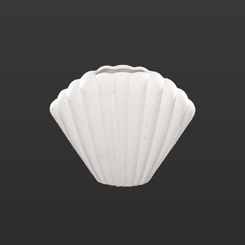 White shell shaped vase for coastal decor