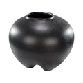 Black sumo ceramic vase with sculptural design