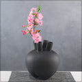 Black ceramic vase for minimalist and industrial styling