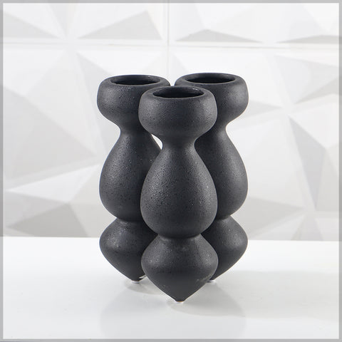 Handmade black ceramic vase for stylish home decor