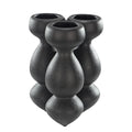 Black organic shaped ceramic vase for modern interiors