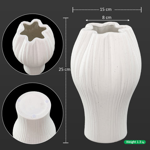 Ceramic vase with star pattern for modern decor