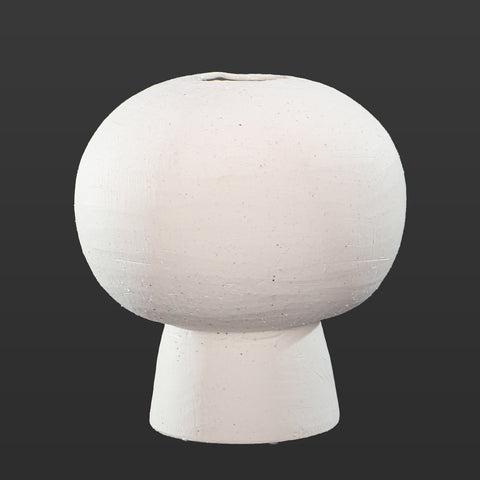 White retro spherical vase for home decor