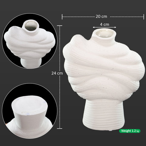 Handmade minimalist white ceramic vase