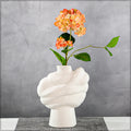 Modern sculptural white ceramic vase