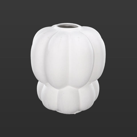 White sculptural ceramic vase for modern decor