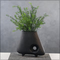 Unique sculptural black ceramic vase for modern homes