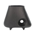 Decorative black textured ceramic vase for interiors