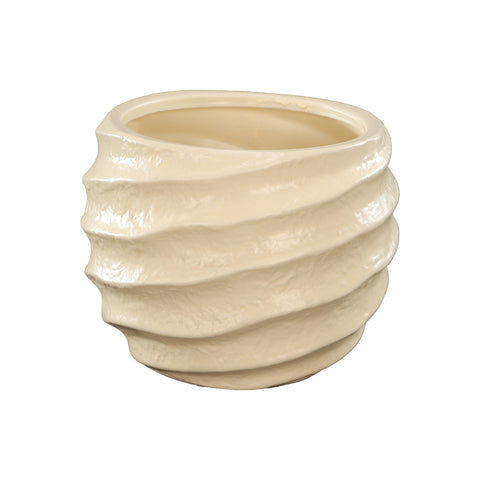 Wavy design ceramic vase for modern home decor