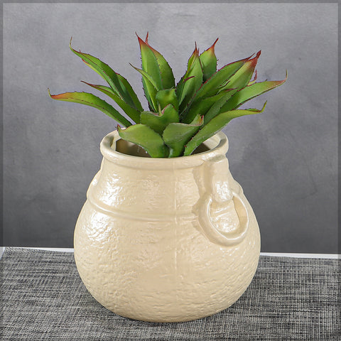 Cream Traditional  Curvy Shaped Vase