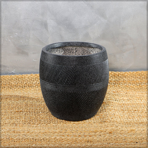 black round plant pot for modern gardens