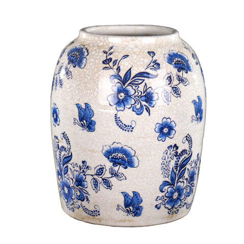 Vintage blue and white Chinese ceramic vase