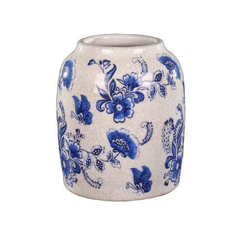 Antique blue and white ceramic Chinese vase