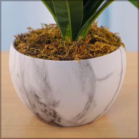 Durable white gray plastic pot