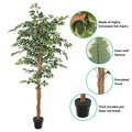 Realistic green artificial ficus plant for stylish spaces