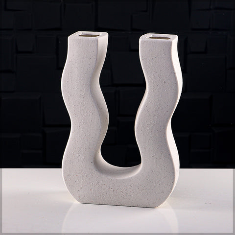 U shaped modern ceramic vase for artistic home styling