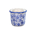 White and Blue Ceramic Planter