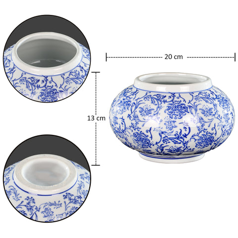 Decorative round Chinese flower vases for modern interiors