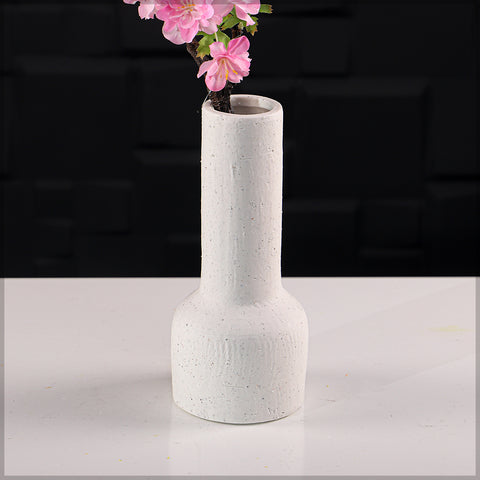 Minimalist white ceramic vase for home styling