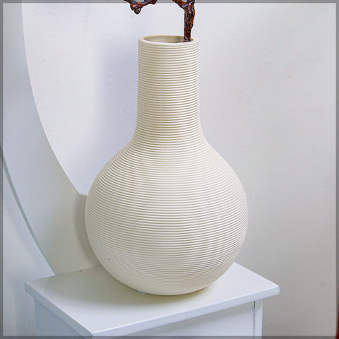 Minimalist tall ceramic vase for contemporary living room decor