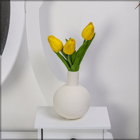 Decorative tall white ceramic vase for centerpiece styling